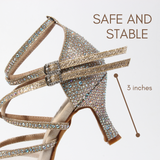 Latin dance shoes Satin & Rhinestones with 3" Heel!