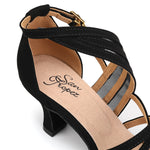 NEW ARRIVAL! Women's Salsa Bachata Ballroom Dance Shoes Spiral Black with Mesh