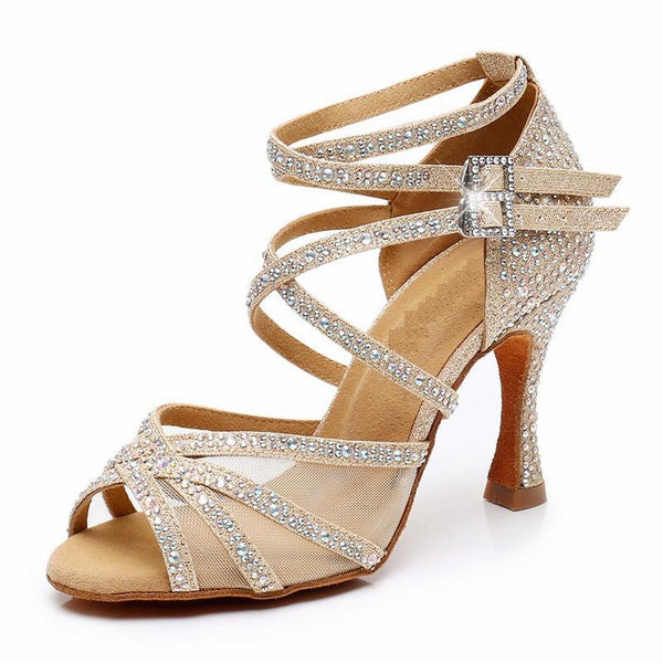 Women's Latin Shoes Ballroom Dance Shoes Modern Shoes Indoor Waltz Sandal  Heel Sneaker Sparkling Glitter Sequin C…